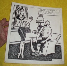 VINTAGE HAND DRAWN WEEKLY ALLOWANCE COMIC STRIP ARTWORK JOHN F KROZEL COMICS picture