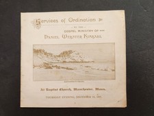 1897 antique ORDINATION BAPTIST CHURCH manchester ma WEBSTER KIMBALL service picture