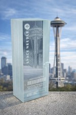 Seattle Space Needle Glass Ticket  Renovation Art Glass Block W/ Box RARE HTF picture