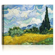 A&T ARTWORK Wheat Field with Cypresses Van Gogh Giclee Print 30x24 inches picture