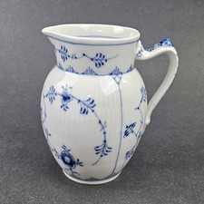 20TH CENTURY ROYAL COPENHAGEN BLUE FLUTED PLAIN JUG CREAMER PORCELAIN picture