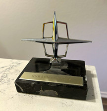 Lincoln Continental 1960s Chrome Star Hood Ornament Desk Trophy on Marble Base picture
