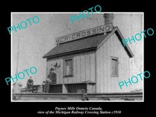 OLD LARGE HISTORIC PHOTO OF PAYNES MILL ONTARIO CANADA MC RAILWAY STATION c1910 picture
