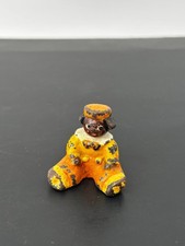 Antique Hubley Cast Iron Sitting African American Boy Mini Paperweight Figurine picture