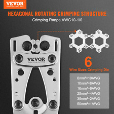 VEVOR Crimping Tool, AWG10-1/0 Copper And Aluminum Terminal Battery Lug Crimper, picture