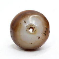 20mm Antique Himalay Old Tibetan Nepal Medicine Stripes Agate Stone dZi Bead 藥師珠 picture