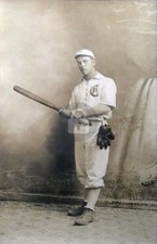 1880s-90s Baseball Player w Glove & Bat RPP Postcard COPY picture
