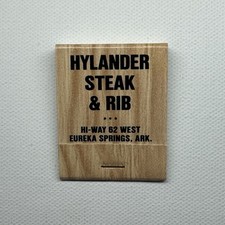 Hylander Steak & Rib Matchbook Restaurant Eureka Springs AR Vintage PID173 picture