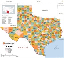 Texas Counties Map - Large - 48