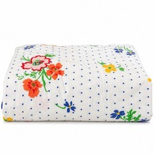 Vintage 70s Martex Twin Fitted Sheet Floral Dots Calico Cottagecore Percale USA picture