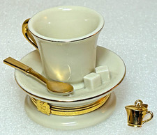 Lenox Treasures Time for Tea Treasure Box Teacup Trinket Box w/ Charm picture