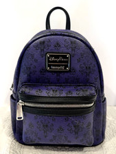 Disney Parks Loungefly Purple Haunted Mansion Wallpaper Mini Backpack picture