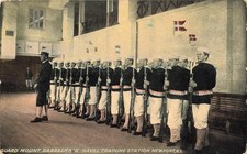 MILITARY POSTCARD: GUARD MOUNT BARRACKS