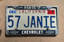 1989 Personalized California License Plate with 1957 Chevrolet Frame picture