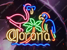 Corona Beer Flamingo Parrot Palm Tree Vivid LED Neon Sign Light Lamp With Dimmer picture