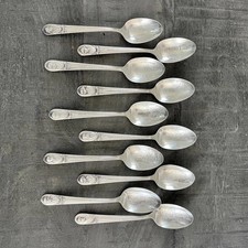 Wm Rogers Co Presidential Teaspoons IS Silver Plate 10Pc Set Vintage Collectible picture