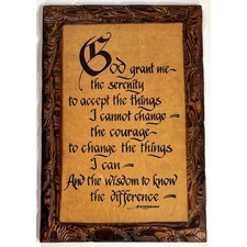 Serenity Prayer Wood Plaque | Christian Gift Recovery AA Gift | 19.75