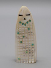 Signed DN Mother-of-Pearl Zuni Corn Maiden Fetish, Possibly Daisy Natewa picture