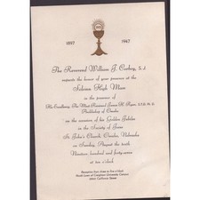 1947 Rev William Corboy Golden Jubilee Invitation St Johns Church Omaha Nebraska picture