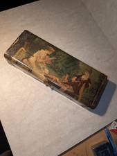 ANTIQUE VICTORIAN ART NOUVEAU LADY PORTRAIT FLORAL SPRIG CELLULOID DRESSER BOX  picture