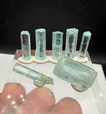 Beautiful 7 Pieces Sky Blue Aquamarine Transparent,Terminated Crystal 45 CTS picture