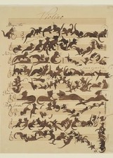 CAT SYMPHONY by Moritz von Schwind - Music Kitty Cats as notes - 5 x 7 in Print picture