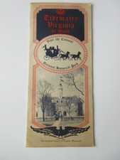 AAA TIDEWATER VIRGINIA BY MOTOR TOURISM & TRAVEL ADVERTISING BROCHURE 1950's picture