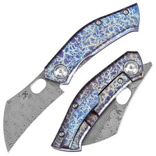KANSEPT Osprey Thumb Hole Knife Lightning Strike Anodized Titanium Handle picture