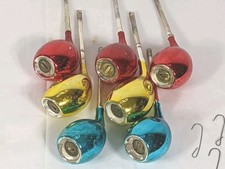 W Germany Mercury Glass Smoking Pipes Christmas Ornaments Blue Red 1949 Rare  picture