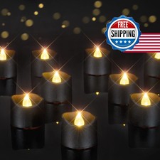 Homemory 24-Pack Black Flameless Tea Light Candles, 200+ Hours Battery picture