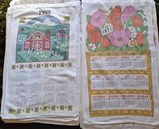 Lot of 20 Vintage 60s 70s 80s 90s Linen Cotton Hanging Kitchen Calendar Towels picture