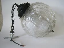 Hanging Clear Round Lamp Vintage Retro 1970s Vintage Retro Short Chain picture