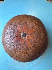 Vintage South American Peru Peruvian Folk Art Storyteller Hand Carved Gourd picture