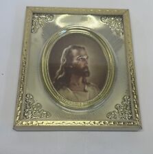 Portrait Jesus Christ Lithograph Art Print Framed Gilded Window Box See Pictures picture