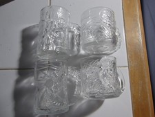 Complete Set 4 McDonald’s Mugs 1995 Batman Forever Glass Robin Two Face Joker $ picture