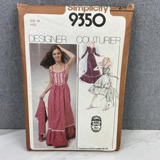 Vtg 1979 Simplicity 9350  Misses' 10 Gunne Sax Sundress & Quilted Jacket Pattern picture