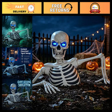 Giant Ground Breaking Skeleton with LED Eyes - Halloween Decoration, 15.75