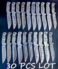 LOT OF 30 PCS HAND FORGED DAMASCUS STEEL BLANK BLADES FOR SKINNING HUNTING KNIFE picture