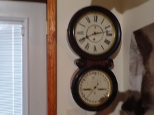 WATERBURY #34 CS LEWIS OR AF WELLS DOUBLE DIAL CALENDAR CLOCK picture