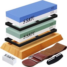Knife Sharpening Stone Set Professional Whetstone 4 Side Grit 400/1000 3000/8000 picture