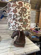 Horse Head Table Lamp Lucky U Ranch Bronze Ceramic Aztec Western Shade picture
