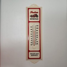 Vintage Indian Motorcycles Sales & Service Metal Wall Thermometer  13.25” picture
