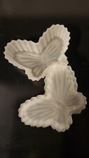 Vintage Small Glass Butterfly Trinket or Jewelry Dish Unsigned Opaque Look picture