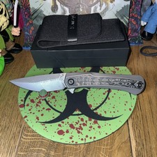 Kansept Kratos K1024A5 Titanium Handle Black Rose Carbon Fiber Inlay. Damascus picture