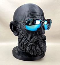 Sunglasses Eyeglasses Display Stand Flint Bearded Man Bust Mannequin Head picture