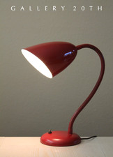 SLEEK VTG KURT VERSEN GOOSENECK LAMP MCM DESK 50s 40s RED MINIMALIST #4410 picture