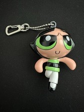 Vintage 2000 Powerpuff Girls Buttercup Light-Up Keychain Pull Works w/ Bag picture