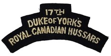17th Duke of York's Royal Canadian Hussars Cloth Shoulder Title picture
