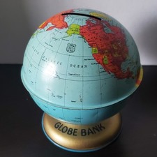 Vintage Metal Globe Bank - Approximately 4.5 Inches Tall picture