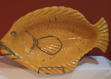 Large Ceramic Fish Platter Serving Bowl Plate 1960s-70s Hand Made Center Piece picture